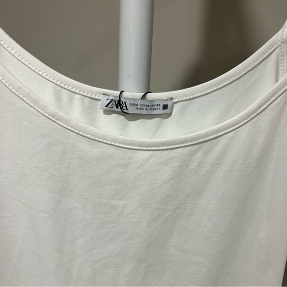 Zara White Spaghetti Strap Tank Top NWOT - Picture 2 of 3